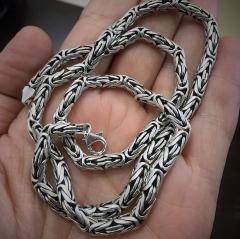 5,2 mm gümüş kral boyun zinciri kolye 65 cm