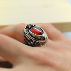 Gümüş ay yıldızlı erkek yüzüğü bs056