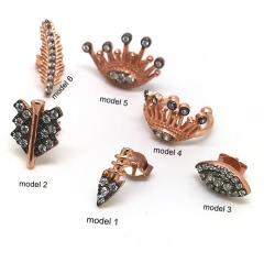Tragus kıkırdak ve normal gümüş küpe ws64c1