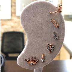 Tragus kıkırdak ve normal gümüş küpe ws64c1