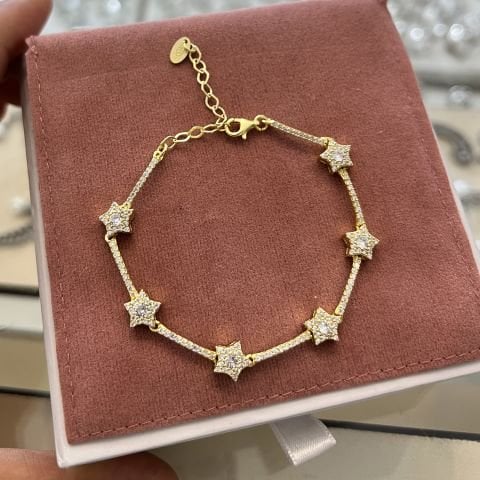 Gümüş yıldız model bayan bileklik cs71d2