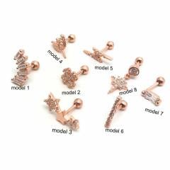 Gümüş kıkırdak tragus toplu tek küpe sh41f23