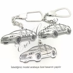 özel tasarım Gümüş Araba anahtarlığı