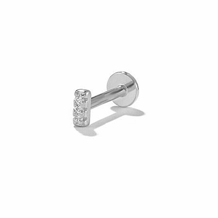 Gümüş önden takmalı vidalı tragus helix kıkırdak piercing küpesi pr05
