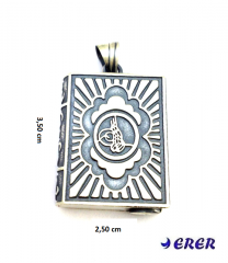 Gümüş orta boy kare muskalık (dua) kabı