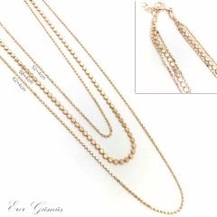 İtalyan Gümüş kendinden üçlü zincir kolye an71o2