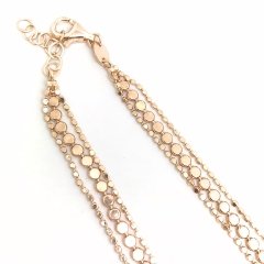 İtalyan Gümüş kendinden üçlü zincir kolye an71o2