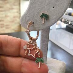 Gümüş palmiye tasarım küpe nz14d2