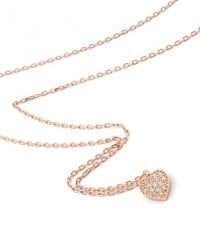 Mini Gümüş rose kalp kolye SH230