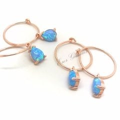 Damla opal taşlı halka küpe nz71y2