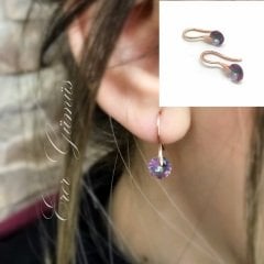 Gümüş mistik taşlı çengelli küpe sh98k2