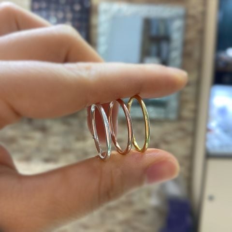 Gümüş 1,5mm kalınlıkda ince tel yüzük