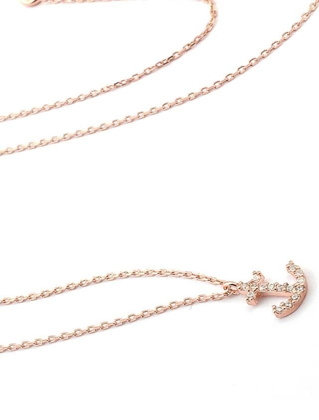 Mini Gümüş taşlı çapa kolye SH259