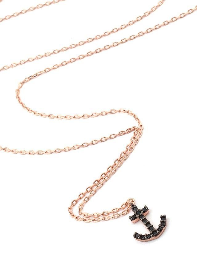 Mini Gümüş taşlı çapa kolye SH260