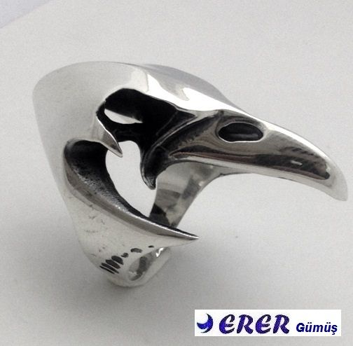 Taşsız İskelet Kartal Gümüş Yüzük