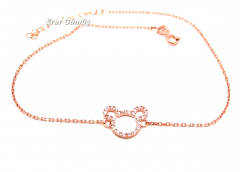 Rose gümüş mickey mouse taşlı halhal