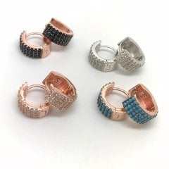 Mini boy gümüş taşlı halka küpe nz74t1