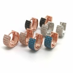 Mini boy gümüş taşlı halka küpe nz74t1
