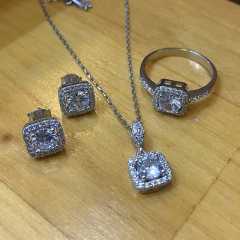 Gümüş mini taşlı bayan set nz78rt5