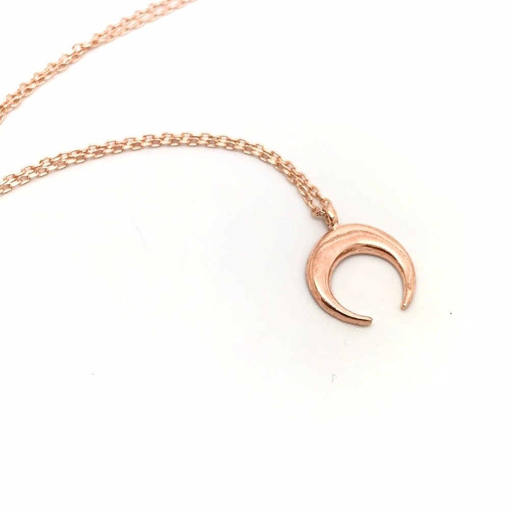mini gümüş ters hilal kolye sh52y3