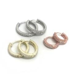 Gümüş baget taşlı halka küpe hr79e635