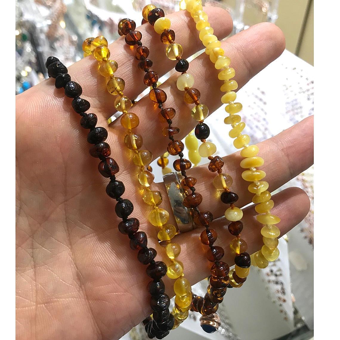 Çoçuk için kehribar taşlı bebek diş kolyesi oz85r3