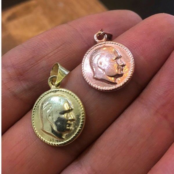 Gümüş atatürk portresi kolye ucu im71t2