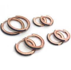 Gümüş lacivert taşlı ince bayan küpe nz165r8 iç çapı 12mm - Gümüş Rengi  (rodaj)