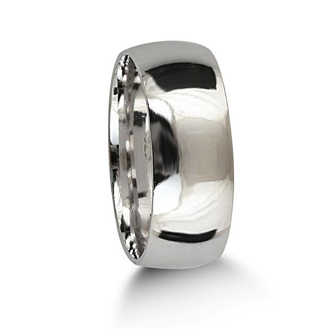 Gümüş 8 mm bombeli düz klasik alyans dy3003