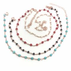 Gümüş doğal taşlı halhal sh78r2