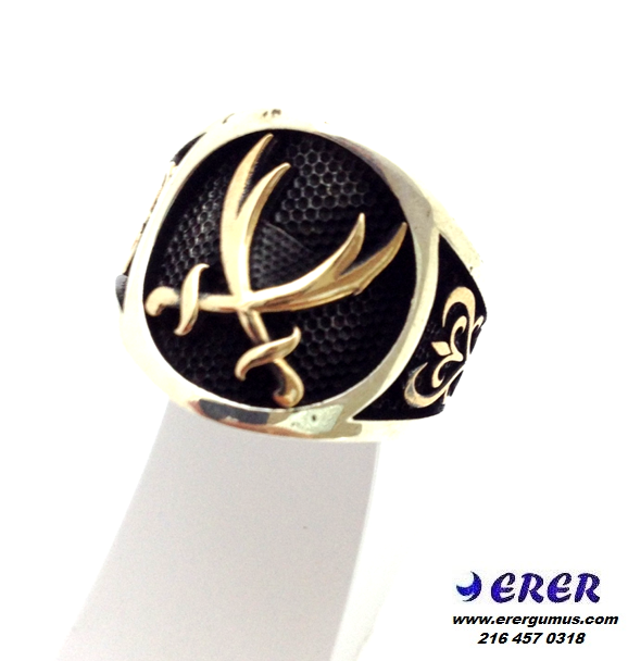 zülfikar kılıçlı gümüş erkek yüzüğü