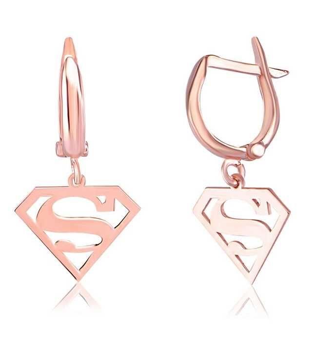 gümüş superman küpe Sarı altın (Gold)