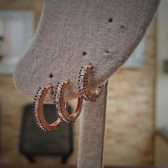 Gümüş baget taşlı halka küpe end63f2