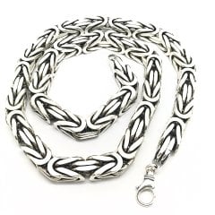 1 cm kalınlığında gümüş kalın kral zinciri