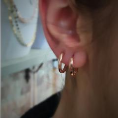 Gümüş 11 mm rose taşsız halka küpe