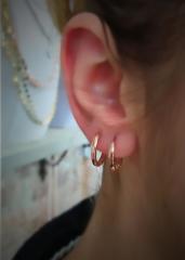 Gümüş 11 mm rose taşsız halka küpe