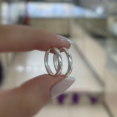 Gümüş 14 mm taşsız halka küpe