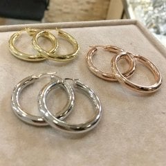 Gümüş tam bombeli halka küpe im574c2