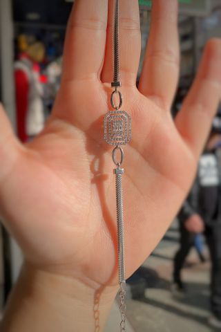 Gümüş baget taşlı bayan bileklik is5552e3
