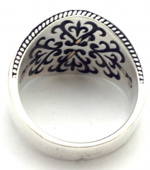 Ay yıldızlı 925 ayar gümüş erkek yüzüğü-özel tasarım